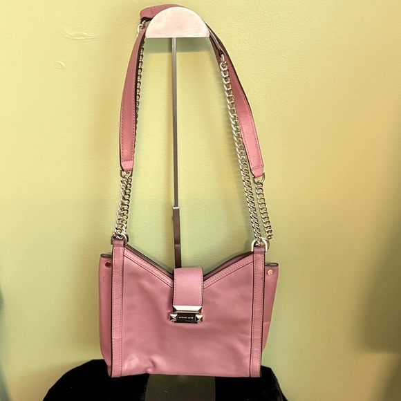 Michael Kors Whitney Rose Leather Shoulder Bag - Picture 1 of 15